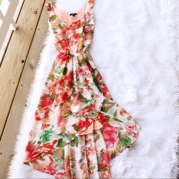 MSK Dresses & Skirts - MSK Floral High Low Sleeveless Shift Dress